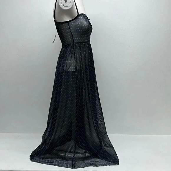 Free People Intimately Madeline Slip Dress Sheer Polka Dot New Navy Size Small - Picture 7 of 10